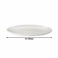 (12 pcs) LUX | Plate - flat - Porcelain - Ø255mm - Ivory