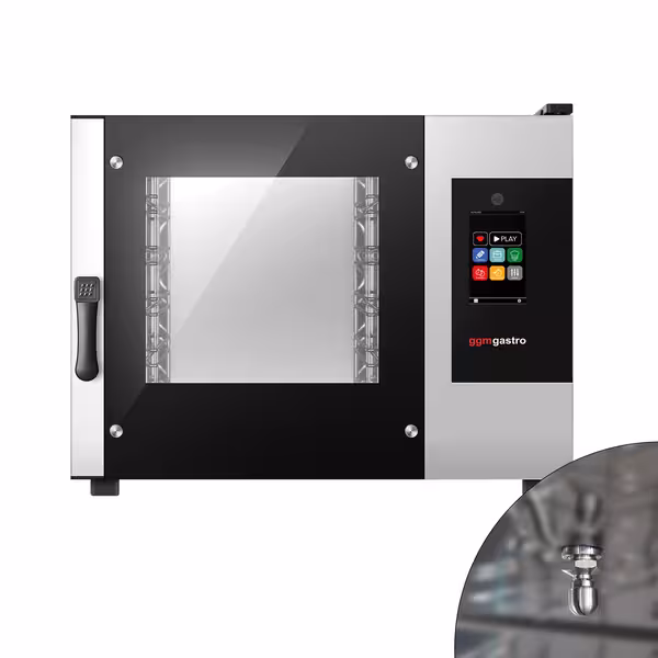 Commercial Electric Bakery Combi Oven - Touchscreen Controls - 4x EN 600x400 - incl. Automatic washing system, Core temperature probe, HACCP monitoring, USB