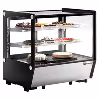 Countertop display fridge - 120L - 702mm - Double glazing - with 2 adjustable shelves - rear sliding glass doors