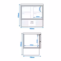 Rashladni pult PREMIUM - 900x700 mm - 220 l - Statičko hlađenje - s 4 ladica