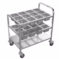 Kolica za posluživanje - 815x530 mm - s 2 polica za 12 GN 1/6 posuda po razini