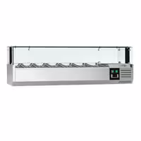 Countertop Prep Well / Refrigerated Topping Unit PREMIUM - with LED Lighting - 1500x335mm - 7x GN 1/4