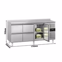 Balcão refrigerado ECO - 1795 x 700 mm - com 1 porta - 4 gavetas - com rebordo