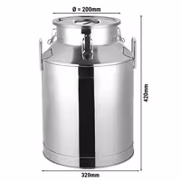 Vrč za mlijeko s poklopcem - 25 l - Nehrđajući čelik (inox)