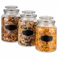 (6 adet) Saklama Kavanozu - NOTE - 1,2 L - contalı cam kapak dahil & etiketleme alanı