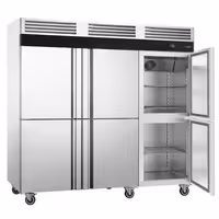 Szafa mroźnicza magazynowa ECO – stal nierdzewna – GN 1/1 – 2500 L – z 6 półdrzwiami