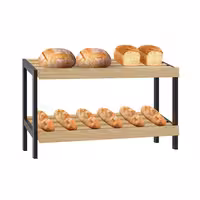 Espositore per pane BELFAST - 900 mm - 2 ripiani - compatibile con la serie BRIN
