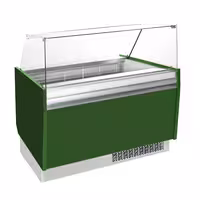 Ice Cream Display Freezer | LIAM - 1310mm - Static cooling - with LED lighting - for 10 x 5 litres Napoli pans - Green