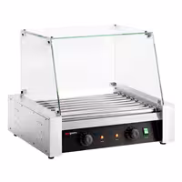 Commercial Hot Dog Roller Grill - 9 Rollers - with Glass Cover