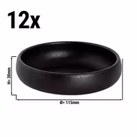 (12 adet) Tatlı / Salata Kasesi - Porselen - Universe - 200ml - yuvarlak - Ø115mm - Siyah