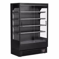 Commercial multideck display fridge - 1320mm - 595L - with 2 sliding glass doors & 4 shelves - Black