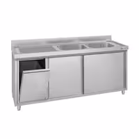 ECO umivaonik – 1800 x 600 mm – s košem za otpad i 2 umivaonika s desne strane