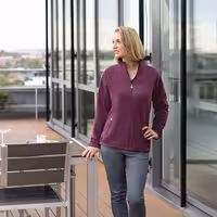KARLOWSKY | Women's Workwear Fleece Jacket Warm‑Up – Aubergine - 3XL - Recycled Polyester