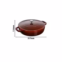 STAUB | BRAISERS - Posuda za pečenje sa Chistera kapljičastom strukturom - 240 mm - Lijevano željezo - Grenadine crvena boja