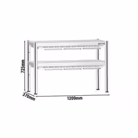 Toplinski most za grijanje hrane – infracrveni – 1200x370 mm – 1,05 kW – 2 grijane etaže – podesiva visina