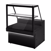 Patisserie Counter TORONTO - 1300x800mm - black front - with 1 glass shelf - LED lighting - granite worktop