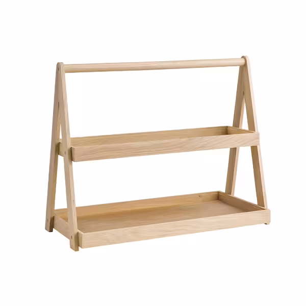 Açık Büfe Teşhir Standı - VALO - 2 Katlı - Ahşap (Meşe) - Kahverengi - köşeli - 555x265x445mm - GN 2/4 ile uyumlu