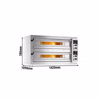 Electric Deck Pizza Oven - Twin Deck - Firebrick Base - 6+6 x Ø 33cm (13") - Mechanical Controls - up to 400°C