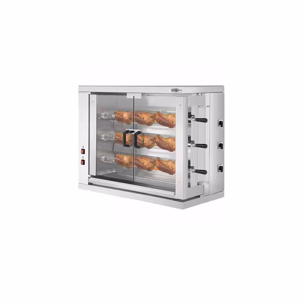 Electric Chicken Rotisserie Oven - 9kW - with 3 Skewers for up to 18 chickens