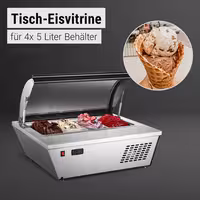 Vitrină de înghețată de masă - 805 mm - pentru recipiente de gheață de 4 x 5 litri
