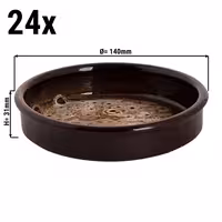 (24 pcs) SABANA - Tapas Oven Dish - Ø140mm - Brown / White