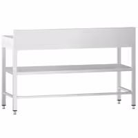 طاولة عمل ستانلس ستيل PREMIUM - 1600x800mm - مع رف سفلي & حاجز خلفي & تدعيم