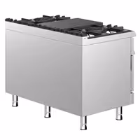 Cocina a gas - 39,5kW - 5 fuegos - con horno de gas estático - 6kW