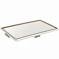 (6 pcs) GN 1/1 Gastronorm Tray - STONE ART - Melamine - 530x325mm - Height: 15mm - Brown/White
