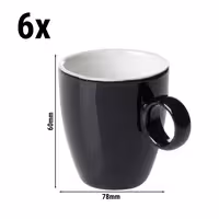 (6 adet) BART COLOUR CAFE - Espresso Fincanı Colour Cafe - 65ml - Siyah