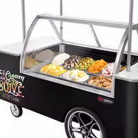 Ice Cream Cart - 2146mm - with sink - for 9 x 5 litres Napoli pans