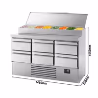 Pripremni rashladni pult Mini - 1460x700 mm - 6 ladica - za 8x GN 1/4