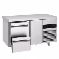 Commercial Counter Fridge PREMIUM - 1400x700mm - with 1 door - 2 drawers - capacity 281 litres