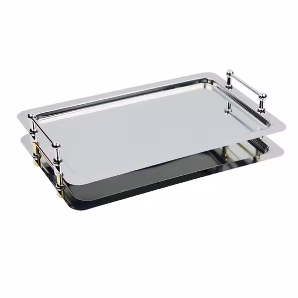 (6 Stécker) System-Blech – rostfräi Stol – GN 1/1 – Héicht: 70 mm – mat Grëffer
