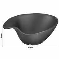 (6 adet) Kase - ZEN - Melamin - 200ml - köşeli - 145x125mm - Derinlik:50mm - Siyah
