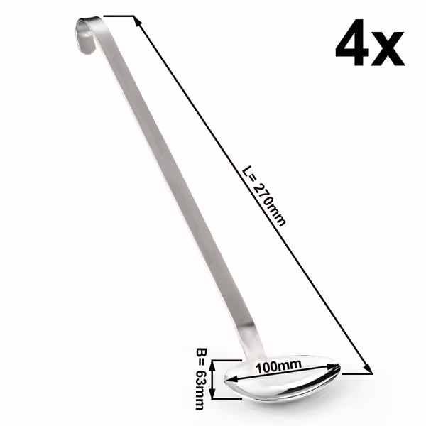 (4 buc) Polonic - Ø 100 mm - Lungime: 270 mm - oțel inoxidabil