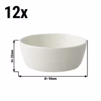 (12 adet) Tatlı / Salata Kasesi - Porselen - LUX - yuvarlak - Ø90mm - Elfenbein