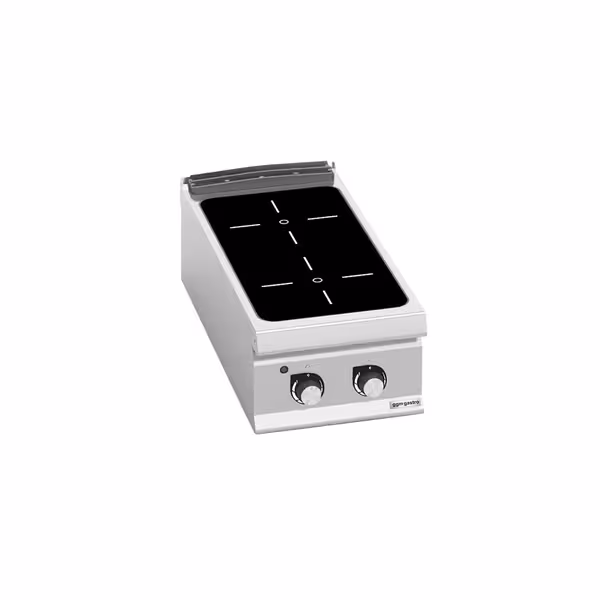 Ipari üvegkerámiás tűzhely - 900-as - asztali - összteljesítmény: 8 kW - 2 zónás - főzősorba illeszthető - 400x900x340 mm
