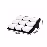 Etagere / Buffet Stand - Black - Powder-coated stainless steel - square - incl. 9 Melamine bowls 90x90mm - with 9 shelves - suitable for square small bowls