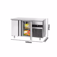 Zamrzni pult PREMIUM - 1400x700 mm - 281 l - Ventilirano hlađenje - s 2 vrata
