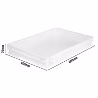 (8 tlg) Spremnik za tijesto za pizzu-set - EN 600x400 - Visina: 70 mm - polipropilen - bijela