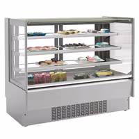 Commercial cake display fridge - 365L - 1250mm - Double glazing - with 3 adjustable shelves - rear sliding doors