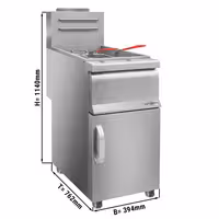 Plinska friteza - 16 L - 27,0 kW - s odvodnom slavinom