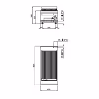 Gas lavasteengrill - 9,0kW - 400mm - Vast grillrooster - Tafelmodel - 900mm diep - RVS