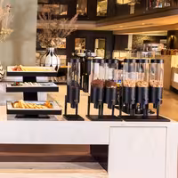 Etagere / Buffet Stand - Powder-coated stainless steel & melamine - Black - incl. 3 Melamine bowls 320x530mm