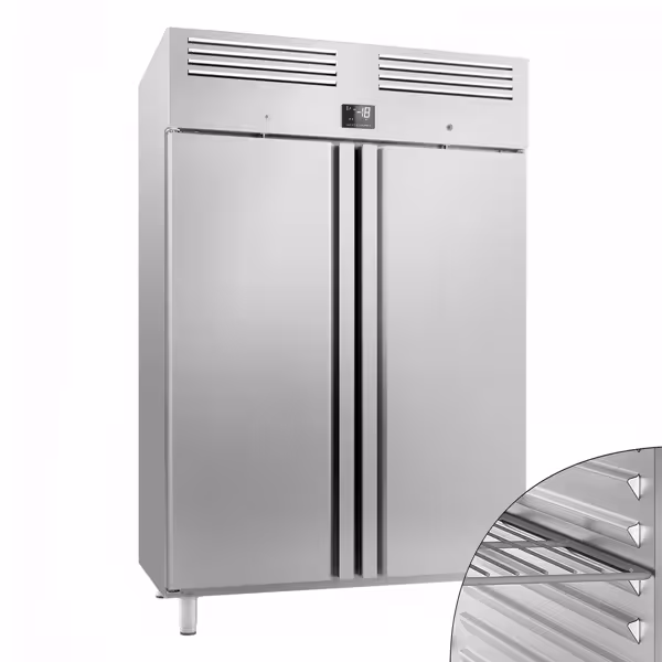Szafa mroźnicza ze stali nierdzewnej PREMIUM PLUS – GN 2/1 – 1240 litrów – dwudrzwiowa