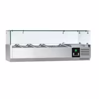 Nadstawna witryna chłodnicza PREMIUM – 1200 x 395 mm – 3 pojemniki 3x GN 1/3 & 1x GN 1/2