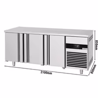 Rashladni pult PREMIUM - 2100x800 mm - 456 l - Ventilirano hlađenje - s 3 vrata