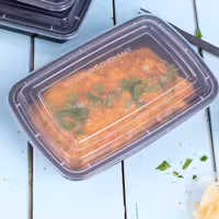 (300 pcs) Food Lidding Tray Polypropylene - 222x150x16mm - Rectangular - Transparent