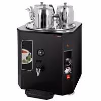Commercial Tea Urn Manual Fill - 37 Litres - 3.5 kW - with 3 teapots