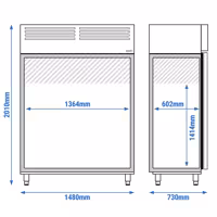 Szafa mroźnicza ECO – stal nierdzewna – 1200 L – z 2 drzwiami